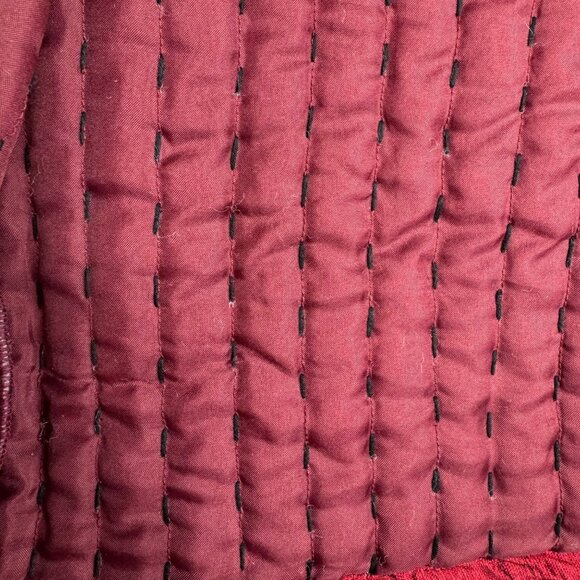 Chicos Red‎ Embroidered Quilted 100% Silk Vest Size 1 Front Zip Size 1 (M/8) - Picture 7 of 12